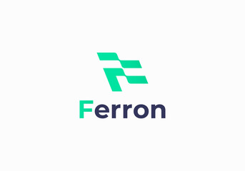 Fototapeta premium Initial Letter F With Flag Logo, Initial Letter Logo For Your Company Name, Alphabet Logo Template Ready For Use, Modern Initial Logo 