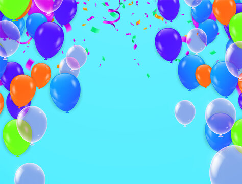 Festive Bright Background with Balloons