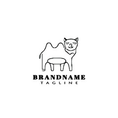 cute camel logo cartoon icon vector illustration