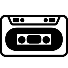 cassette solid line icon