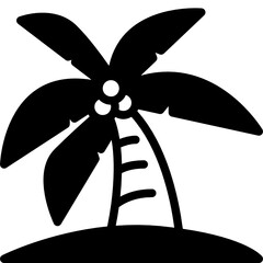 coconut tree solid line icon