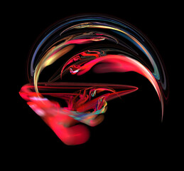 image of one  Illustration of digital fractal