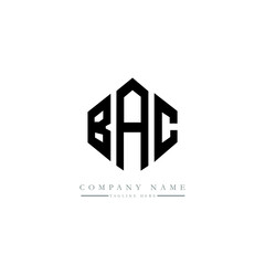 Fototapeta premium BAC letter logo design with polygon shape. BAC polygon logo monogram. BAC cube logo design. BAC hexagon vector logo template white and black colors. BAC monogram, BAC business and real estate logo. 