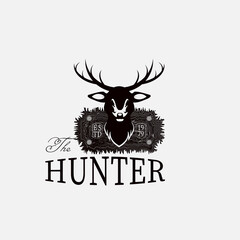 Symbol, badge and logo template design with hunter theme