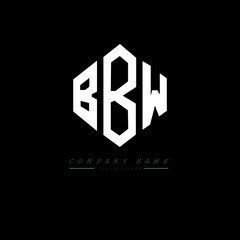 BBW letter logo design with polygon shape. BBW polygon logo monogram. BBW cube logo design. BBW hexagon vector logo template white and black colors. BBW monogram, BBW business and real estate logo. 