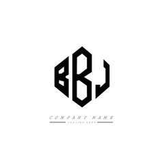 BBJ letter logo design with polygon shape. BBJ polygon logo monogram. BBJ cube logo design. BBJ hexagon vector logo template white and black colors. BBJ monogram, BBJ business and real estate logo. 