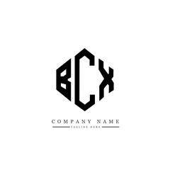 BCX letter logo design with polygon shape. BCX polygon logo monogram. BCX cube logo design. BCX hexagon vector logo template white and black colors. BCX monogram, BCX business and real estate logo. 