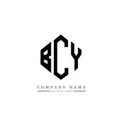 BCY letter logo design with polygon shape. BCY polygon logo monogram. BCY cube logo design. BCY hexagon vector logo template white and black colors. BCY monogram, BCY business and real estate logo. 