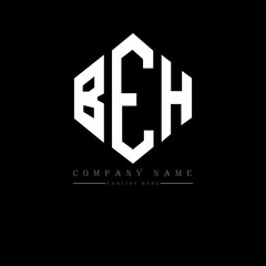 BEH letter logo design with polygon shape. BEH polygon logo monogram. BEH cube logo design. BEH hexagon vector logo template white and black colors. BEH monogram, BEH business and real estate logo. 