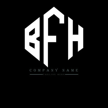 BFH letter logo design with polygon shape. BFH polygon logo monogram. BFH cube logo design. BFH hexagon vector logo template white and black colors. BFH monogram, BFH business and real estate logo. 