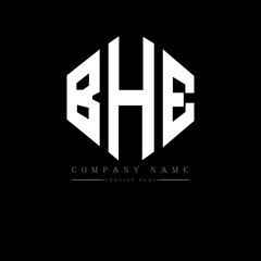 BHE letter logo design with polygon shape. BHE polygon logo monogram. BHE cube logo design. BHE hexagon vector logo template white and black colors. BHE monogram, BHE business and real estate logo. 