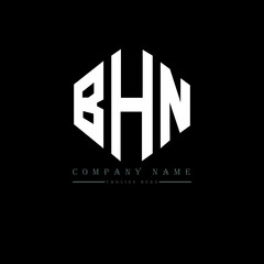 BHN letter logo design with polygon shape. BHN polygon logo monogram. BHN cube logo design. BHN hexagon vector logo template white and black colors. BHN monogram, BHN business and real estate logo. 