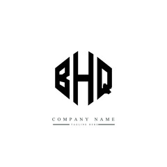 BHQ letter logo design with polygon shape. BHQ polygon logo monogram. BHQ cube logo design. BHQ hexagon vector logo template white and black colors. BHQ monogram, BHQ business and real estate logo. 