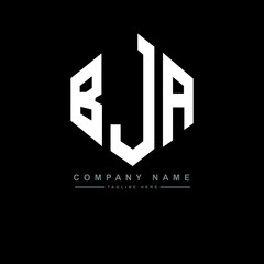 BJA letter logo design with polygon shape. BJA polygon logo monogram. BJA cube logo design. BJA hexagon vector logo template white and black colors. BJA monogram, BJA business and real estate logo. 