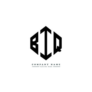 BIQ letter logo design with polygon shape. BIQ polygon logo monogram. BIQ cube logo design. BIQ hexagon vector logo template white and black colors. BIQ monogram, BIQ business and real estate logo. 