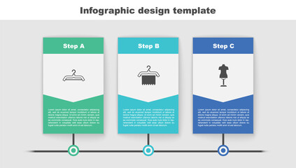Set Hanger wardrobe, and Mannequin. Business infographic template. Vector