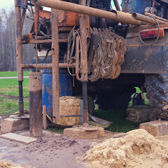 Drilling rig for engineering geological surveys with soil sampling