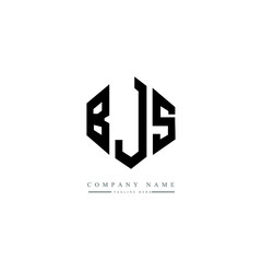 BJS letter logo design with polygon shape. BJS polygon logo monogram. BJS cube logo design. BJS hexagon vector logo template white and black colors. BJS monogram, BJS business and real estate logo. 