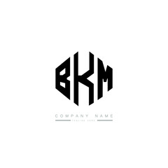 BKM letter logo design with polygon shape. BKM polygon logo monogram. BKM cube logo design. BKM hexagon vector logo template white and black colors. BKM monogram, BKM business and real estate logo. 