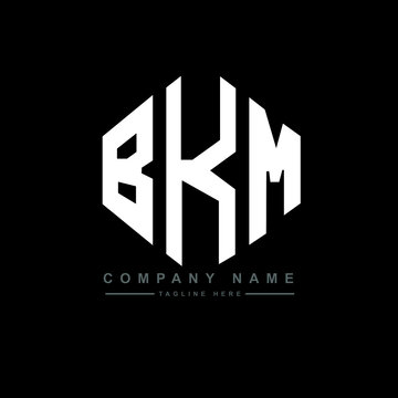 BKM letter logo design with polygon shape. BKM polygon logo monogram. BKM cube logo design. BKM hexagon vector logo template white and black colors. BKM monogram, BKM business and real estate logo. 