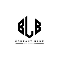 Obraz premium BLB letter logo design with polygon shape. BLB polygon logo monogram. BLB cube logo design. BLB hexagon vector logo template white and black colors. BLB monogram, BLB business and real estate logo. 