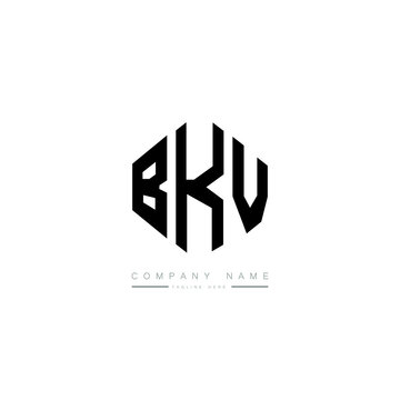BKV letter logo design with polygon shape. BKV polygon logo monogram. BKV cube logo design. BKV hexagon vector logo template white and black colors. BKV monogram, BKV business and real estate logo. 