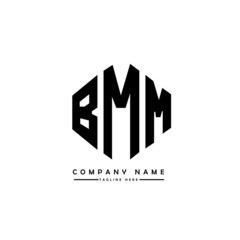 BMM letter logo design with polygon shape. BMM polygon logo monogram. BMM cube logo design. BMM hexagon vector logo template white and black colors. BMM monogram, BMM business and real estate logo. 