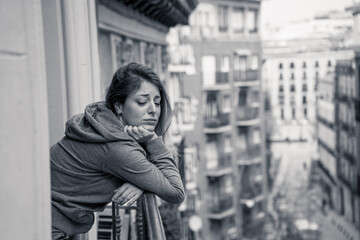Woman suffering from depression feeling hopeless and lonely at home