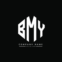 BMY letter logo design with polygon shape. BMY polygon logo monogram. BMY cube logo design. BMY hexagon vector logo template white and black colors. BMY monogram, BMY business and real estate logo. 
