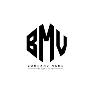 BMV letter logo design with polygon shape. BMV polygon logo monogram. BMV cube logo design. BMV hexagon vector logo template white and black colors. BMV monogram, BMV business and real estate logo. 