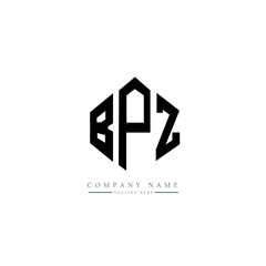 BPZ letter logo design with polygon shape. BPZ polygon logo monogram. BPZ cube logo design. BPZ hexagon vector logo template white and black colors. BPZ monogram, BPZ business and real estate logo. 