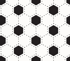 The model on a football subject. Seamless background. The vector model with black and white elements.