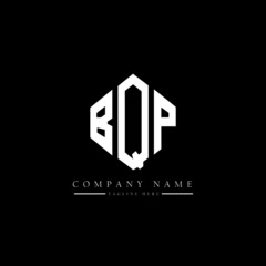 BQP letter logo design with polygon shape. BQP polygon logo monogram. BQP cube logo design. BQP hexagon vector logo template white and black colors. BQP monogram, BQP business and real estate logo. 