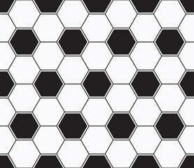 The model on a football subject. Seamless background. The vector model with black and white elements.