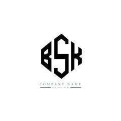 BSK letter logo design with polygon shape. BSK polygon logo monogram. BSK cube logo design. BSK hexagon vector logo template white and black colors. BSK monogram, BSK business and real estate logo. 