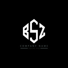 BSZ letter logo design with polygon shape. BSZ polygon logo monogram. BSZ cube logo design. BSZ hexagon vector logo template white and black colors. BSZ monogram, BSZ business and real estate logo. 