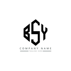 BSY letter logo design with polygon shape. BSY polygon logo monogram. BSY cube logo design. BSY hexagon vector logo template white and black colors. BSY monogram, BSY business and real estate logo. 
