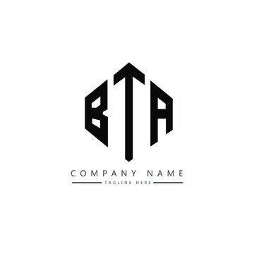 BTA letter logo design with polygon shape. BTA polygon logo monogram. BTA cube logo design. BTA hexagon vector logo template white and black colors. BTA monogram, BTA business and real estate logo. 