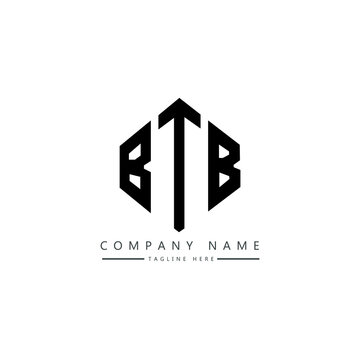 BTB letter logo design with polygon shape. BTB polygon logo monogram. BTB cube logo design. BTB hexagon vector logo template white and black colors. BTB monogram, BTB business and real estate logo. 