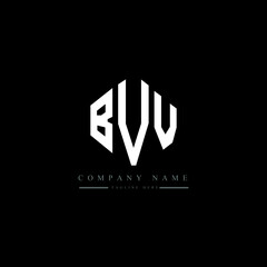 BVV letter logo design with polygon shape. BVV polygon logo monogram. BVV cube logo design. BVV hexagon vector logo template white and black colors. BVV monogram, BVV business and real estate logo. 