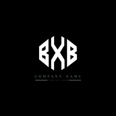BXB letter logo design with polygon shape. BXB polygon logo monogram. BXB cube logo design. BXB hexagon vector logo template white and black colors. BXB monogram, BXB business and real estate logo. 