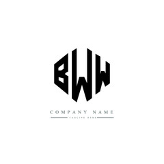 BWW letter logo design with polygon shape. BWW polygon logo monogram. BWW cube logo design. BWW hexagon vector logo template white and black colors. BWW monogram, BWW business and real estate logo.  © mamun25g