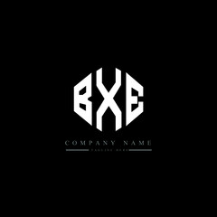 BXE letter logo design with polygon shape. BXE polygon logo monogram. BXE cube logo design. BXE hexagon vector logo template white and black colors. BXE monogram, BXE business and real estate logo. 