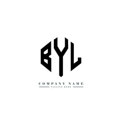 BYL letter logo design with polygon shape. BYL polygon logo monogram. BYL cube logo design. BYL hexagon vector logo template white and black colors. BYL monogram, BYL business and real estate logo. 