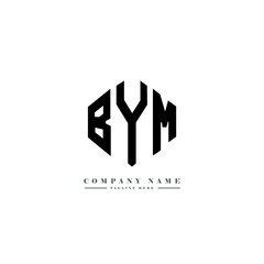 BYM letter logo design with polygon shape. BYM polygon logo monogram. BYM cube logo design. BYM hexagon vector logo template white and black colors. BYM monogram, BYM business and real estate logo. 