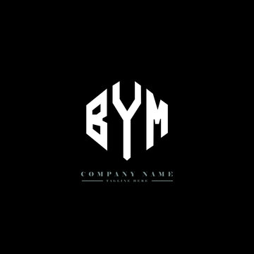 BYM letter logo design with polygon shape. BYM polygon logo monogram. BYM cube logo design. BYM hexagon vector logo template white and black colors. BYM monogram, BYM business and real estate logo. 
