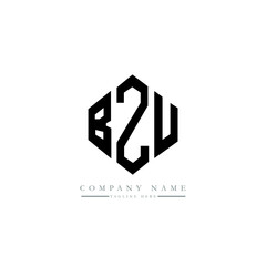 BZU letter logo design with polygon shape. BZU polygon logo monogram. BZU cube logo design. BZU hexagon vector logo template white and black colors. BZU monogram, BZU business and real estate logo. 