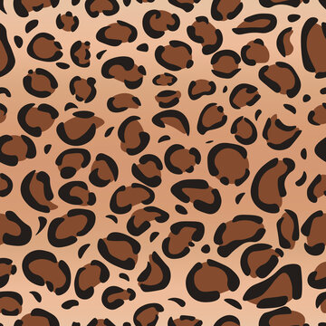 Leopard or Jaguar seamless pattern. Cheetah fur texture. Design for backgrounds, fabric, wallpaper, textile. Vector illustration of animal print.	
