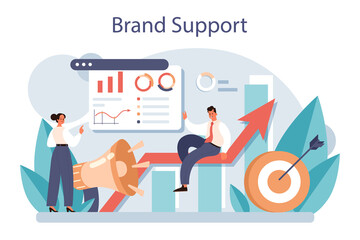 Brand support. Unique design of a company or product development