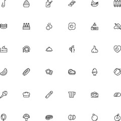 icon vector icon set such as: business, website, arabic, strip, herbal, dark, cupcake, soup, flower, cavatelli, table, bottle, sharp, raw, label, flat design, fork, milk, cow, lid, glassware, harvest